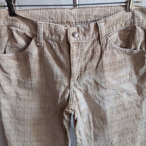 33x32 Vintage Big E 1970's Levis For Gals Corduroy Wide-Leg Bellbottom Pants - Picture 5 of 9